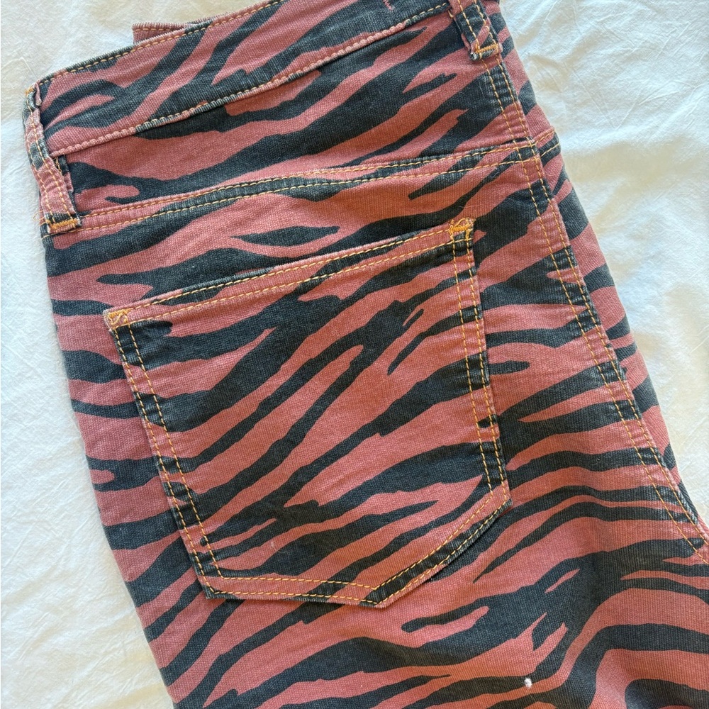 One Teaspoon Zebra Print Pants - Black and Pink